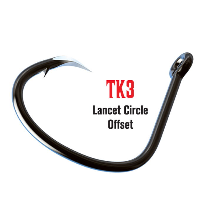 Eagle Claw TK3 Trokar Lancet Circle Offset Hooks - Size 7/0 - Per 8